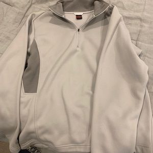 Light Gray fleece quarter zip sweatshirt
